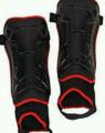 Shinpad With Attached Anklet - Black & Red. 