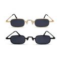 Retro Punk Glasses Clear Square Sunglasses-Black Gray & Gold. 
