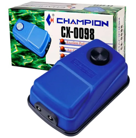 CHAMPION CX-0098 (Power-5.3W) Silent Aquarium Double Nozzle Adjustable Flow Air Pump