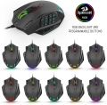 Redragon M908 IMPACT 12400 DPI RGB Gaming Mouse 19 Programmable Buttons Laser Wired MMO. 