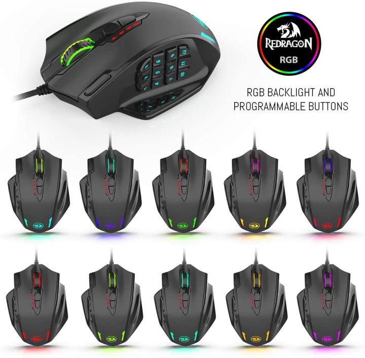 Redragon%20M908%20IMPACT%2012400%20DPI%20RGB%20Gaming%20Mouse%2019%20Programmable%20Buttons%20Laser%20Wired%20MMO%20-%20Image%206