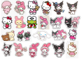 25/50pcs Sanriro sticker pack hello kitty kuromi my melody aesthetic cute coquette journals guitar skateboard etc. 