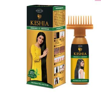 Anti HairFall and Hair Grow Oil KESHIA Roghan-E-Moringa with comb easy to apply it is a fragranced oil