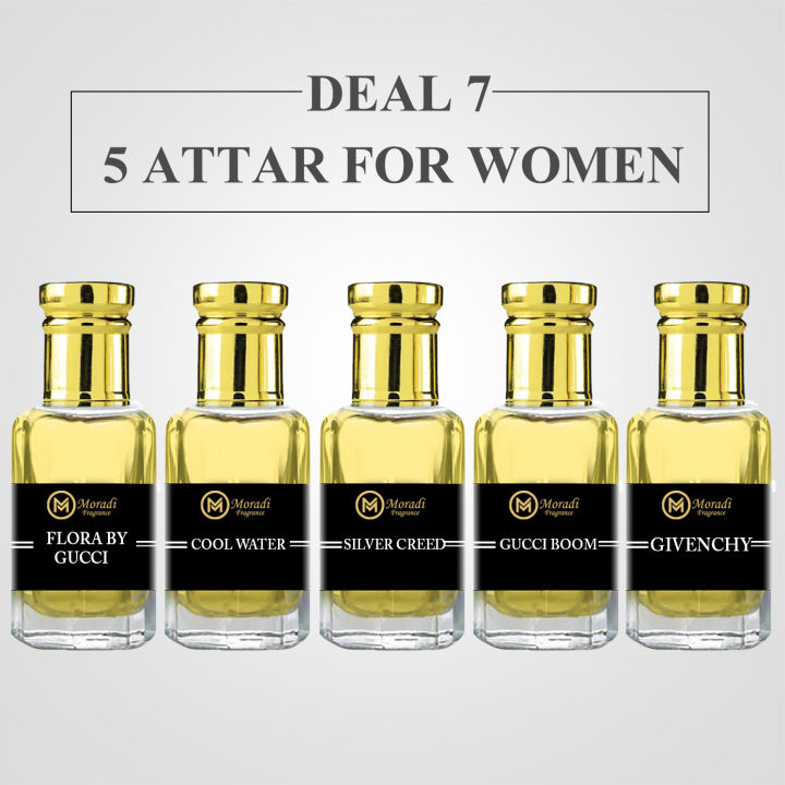Pack of 5 Attar for Women Long Lasting Perfume Fragrance Oil