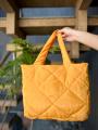 Lightweight Quilted Tote Bag - Autumn/Winter Design with Spacious Interior and Zip Pocket. 