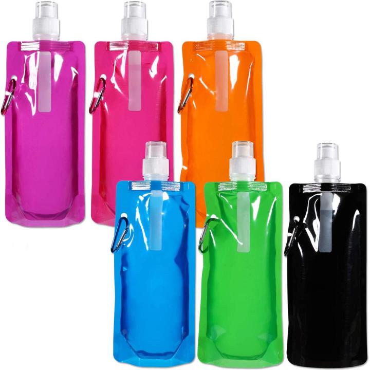 Collapsible Water Bottle Reusable Drinking Water Bottle with Clip for Biking, Hiking Travel, 6 Colors