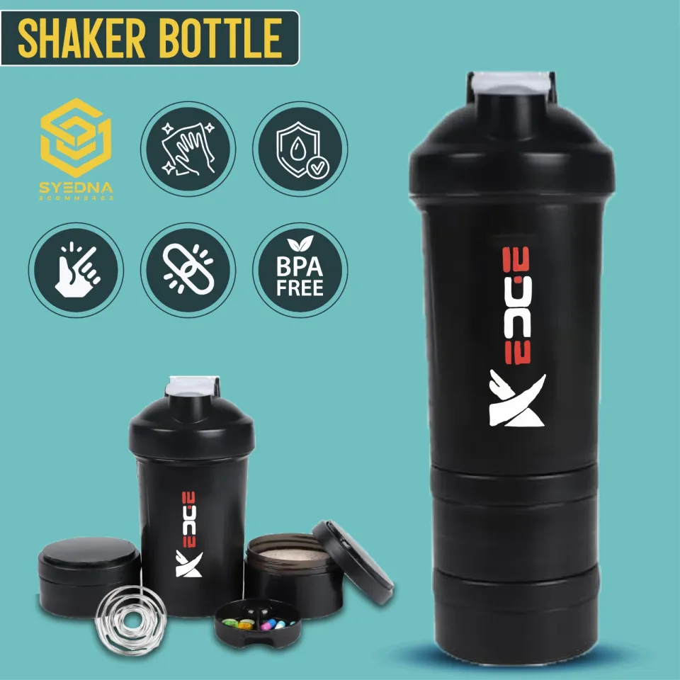 Yhmxh Shaker Bottle, Clear Protein Shaker Cup With Mixing Ball, 16.5OZ Leak-Proof Extra-Durable Gym Bottle With Scale Marks For Work Out, Portable BPA