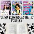 16 pcs OLIVIA RODRIGO AESTHETIC A6 Posters – 4.1x5.8 inches poster Perfect Wall Art for Any Space closet Modern Room Aesthetic room inspo music pinterest look girly trendy cool posters. 