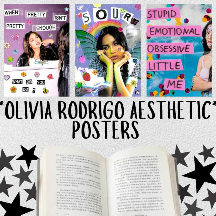 16 pcs OLIVIA RODRIGO AESTHETIC A6 Posters – 4.1x5.8 inches poster Perfect Wall Art for Any Space closet Modern Room Aesthetic room inspo music pinterest look girly trendy cool posters