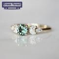 Green forest Ring Transparent Fine Workmanship Geometric Finger Ring. 