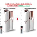 Pack of 2 Flawless hair removal machine CELL facial hair remover hair eraser for women painless skin appliance for smooth glowing face/body original hair removal machine FREE 2 AA SIZE Cells. 