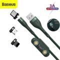 Baseus Zinc Magnetic 3 in1  Safe Fast Charging Data Cable USB to M+L+C 5A. 