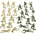 Pack of 20/60/100/200-Piece Classic Plastic Army Men Toy Soldiers Set – Military Action Figures for Kids | Green, Grey & Brown Colors. 