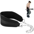 Fitness Dip Belt with Chain for Weightlifting, Dip Belt, Dip Belt, Leather Belt, Weightlifting Belt and Bodybuilding Workouts, Comfortable Waist Support for Men and Women, Dip Belt Weight Lifting Chain Exercise Gym Training Neoprene. 