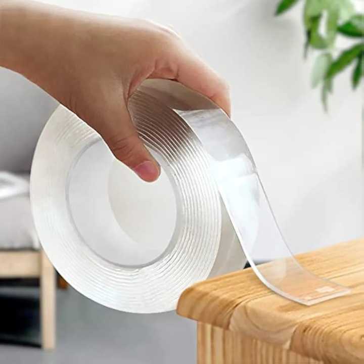 Nano Grip Reusable Adhesive Tape – Invisible Transparent Double-Sided Gel Tape for Wall, Floor & Household Fixes