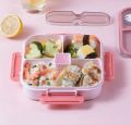 4 Compartments Bento Box With Fork, Kids Lunch Box with Accessories, Lunch Box, Kids School Tiffin Box. 
