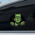 Halloween Horror Figures Peeking Sticker for Cars, 3D Classic Horror Movie Characters Waterproof Scary Vinyl Stickers for Bumper Peeking Car Window Decals. 