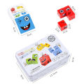 Children's Face Changing Rubik's Cube Building Block Toys Wholesale Parent-Child Interactive Tabletop Battle Game Wooden Smiley Face Emoji Rubik's Cube. 
