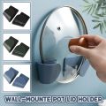 2pc Pot Lid Holder Unperforated Pan Wall Mounted Storage Rack Holder Kitchen Accessories Pot Lid Holder Cooking Utensils. 