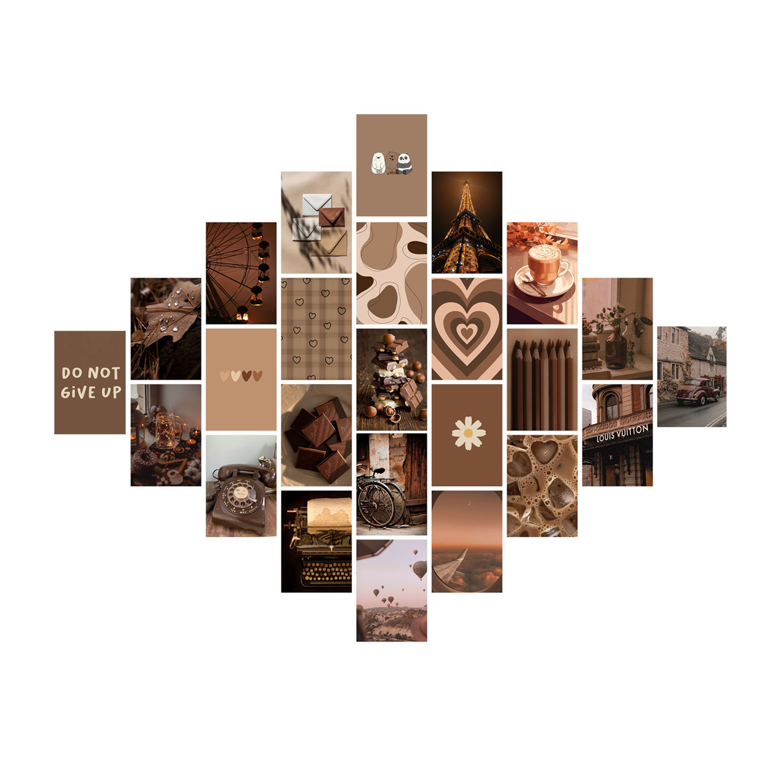 Brown Aesthetic Cards, Pack of 20/40 Ultra