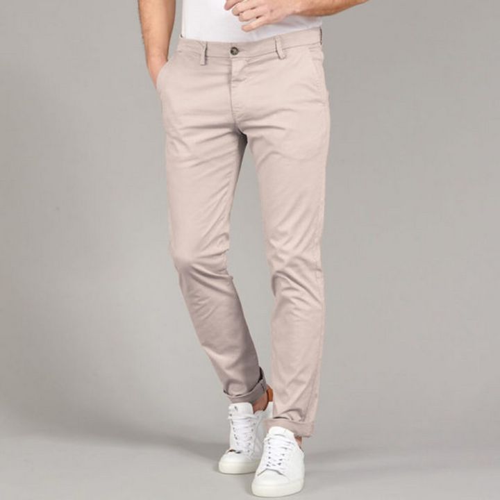 Beige color Cotton Jeans Pants for men