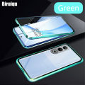 Biruiqu For Oneplus Nord CE 4 / OPPO K12 Magnetic Absorption Case Metal Frame Shockproof Double Sided Tempered Glass Magnetic Case Cover. 