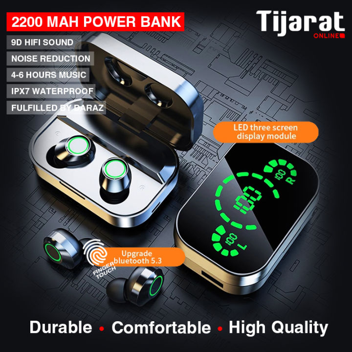 YD-03 & YD-05 Wireless Bluetooth Earphones In-Ear ENC Noise Reduction Headphone Waterproof Earbuds Digital Display TWS Bluetooth Earphones HD Stereo Fingerprint Touch Noise Cancelling Gaming Headset With Mic.