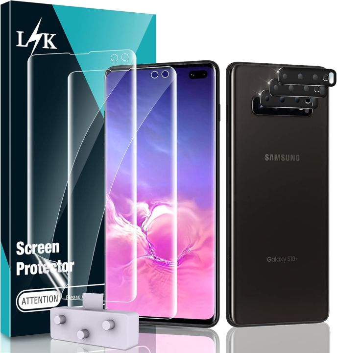 L K [3 Pack] Screen Protector for Samsung Galaxy S10 Plus, [Self Healing] [in-Display Fingerprint] HD Effect Flexible Film