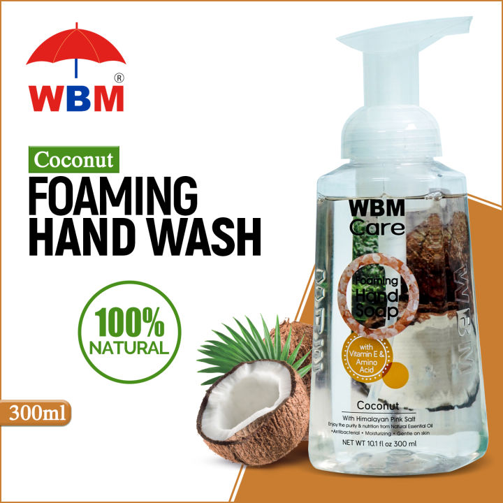 WBM Foaming Hand Wash 300ml - Natural Coconut | Gentle Liquid Hand Wash for Soft and Clean Hands