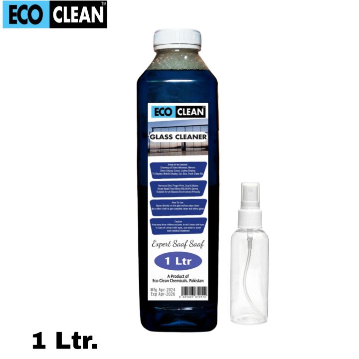 𝐄𝐂𝐎 𝐂𝐋𝐄𝐀𝐍 1 LITER GLASS CLEANER & SHINER - PROFESSIONAL GRADE (WITH FREE REFILL BOTTLE)