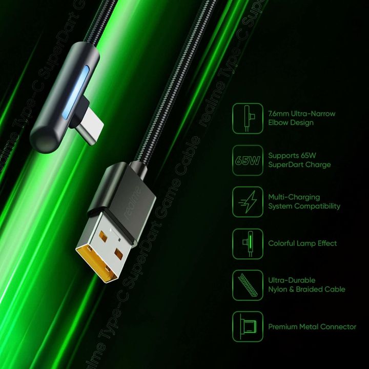 Real.me%20Type-C%2065W%20SuperDart%20Game%20Cable%20(Black)%20-%20Image%203