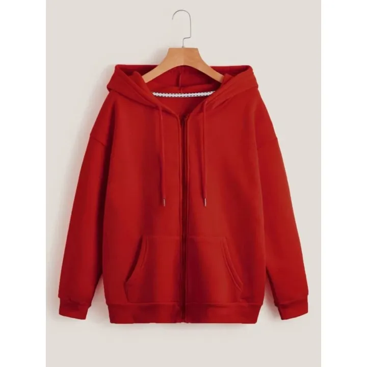 New%20Red%20Plain%20Hoodie%20Zipper%20For%20Girls%20and%20Women%20-%20Image%202