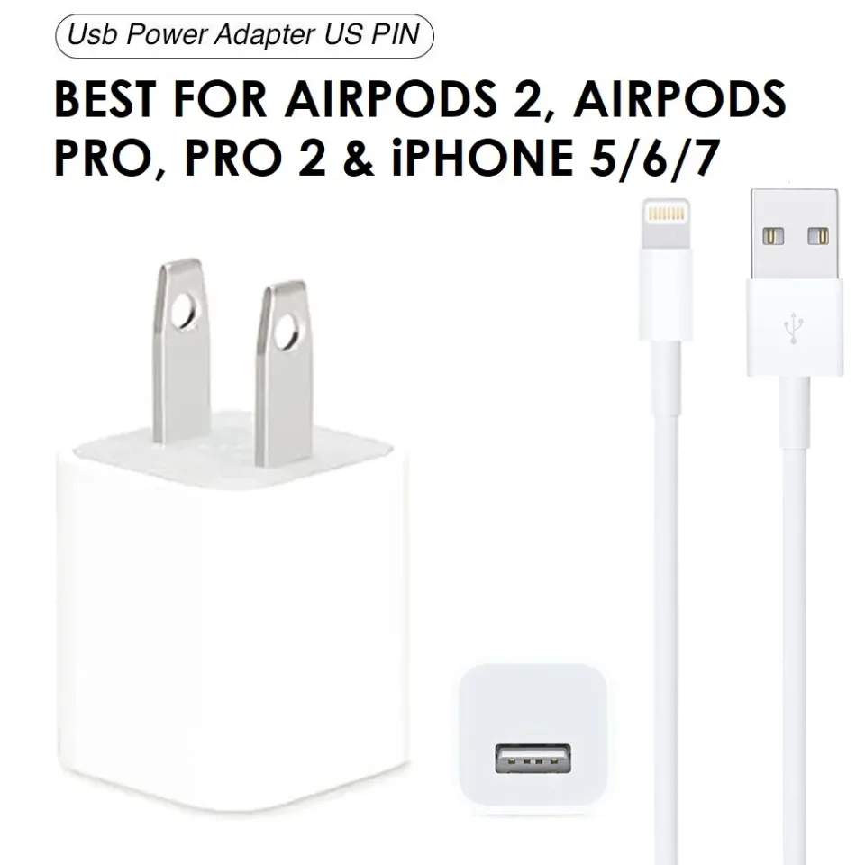 EZone 5W Charging Adapter and Cable for AirPods and iPhone