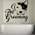 SIZE: 2 x 2 Feet - Pet Grooming Animal Dog Love Style Designed Self Adhesive Wall Stickers for Rooms , Office, Shops, Home Decor Lovers -Black Color. 