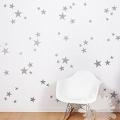 Pack of 100 Stars Stickers Pvc Silver Shiny colour Wall Stickers for kids bedroom wall decoration. 