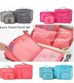 6 pcs Set Travel Storage Bag Portable Luggage Clothes Tidy Pouch Zip Toiletry Organizer - Multi. 