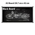 Black Chalk Board Size A3 (29.7 cm x 42 cm). 