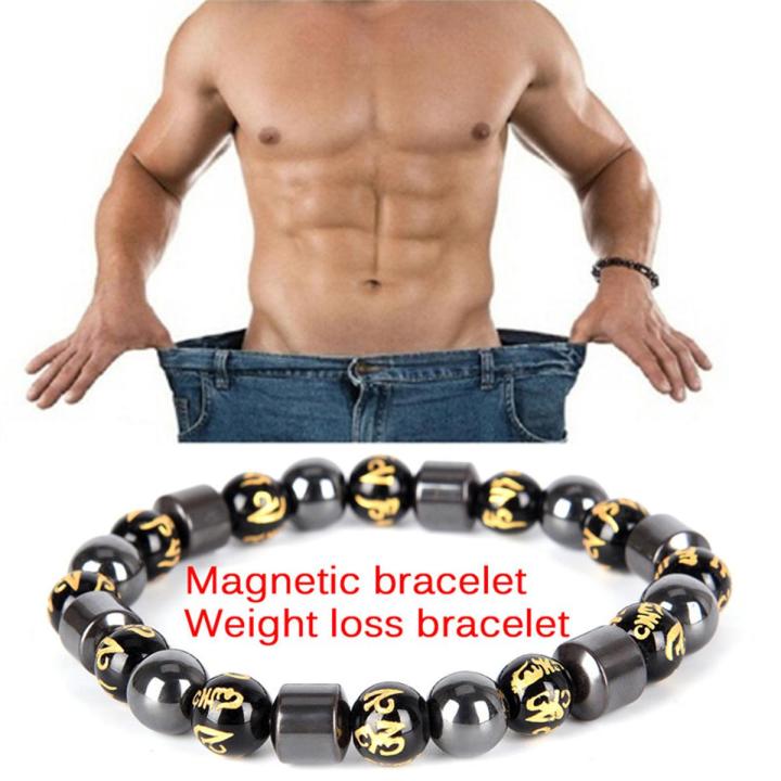 Magnetic Therapy Bracelet Beads Hematite Stone Health Care Weight Loss Jewelry