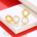 Xuping Jewelry Metal Alloy 8 Character Stud Earrings Europe and America Amazon Cross-border Fashion Earrings Earrings Jewelry Wholesale. 
