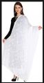 Embroidered White Chiffon Dupatta For Girls/Ladies. 