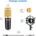 Neewer® NW-800 Professional Studio Broadcasting & Recording Microphone Set Including (1)NW-800 Professional Condenser Microphone + (1)Microphone Shock Mount + (1)Ball-type Anti-wind Foam Cap + (1)Microphone Power Cable (Black). 