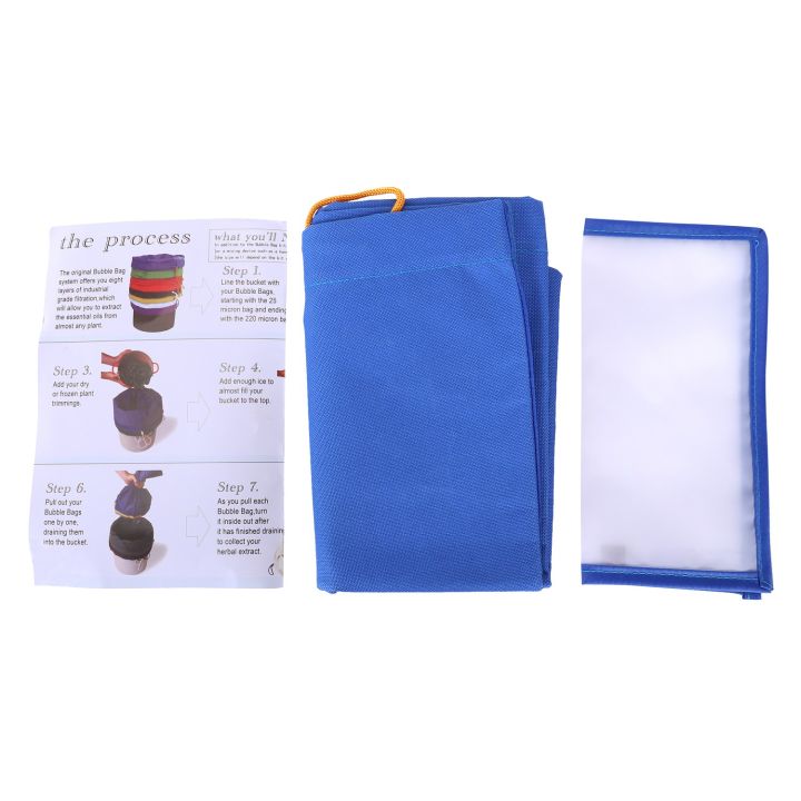 NAMUNY Pro Essence Extractor Kit Ice Bubble Hash 5-Gallon Bag with Pressing Screen(Blue 220 hash bag+Pressing Screen)