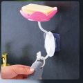 Wall- Mounted Drain Soap Box Double Layer Flower Shaped Soap Tray Removable Soap Dish Non- Slip Storage Self- Adhesive Bathroom Accessories. 