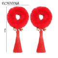 ECHIDNA Hair Scrunchies Fuzzy Chinese New Year Kids Hair Scrunchies. 