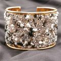 Fkewyy Luxury Designer Bracelet Women Ethnic Style Metal Jewelry Rhinestone Natural Stone Cuff Bracelets Party Birthday Gift. 