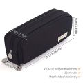 ANGOO Pencil Case 3 Compartment Pouch Pen Bag for School Teen(Black). 