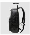 PU Leather College Bag for Girls & Laptop Backpack - Black & Coffee, 17-inch Compatibility. 