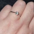 Crystal Zircon Stone Oval Diamond Ring for girl Engagement Solitaire Ring Size - Gift Boxed Ring. 