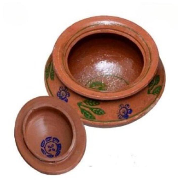 Clay Handi (Mitti Ki Handi) With Lid glazed (Large) for cooking| Clay Crockery Pots | Earthen Crockery Pots | Terracotta Crockery Pots