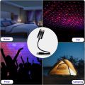 USB Car Roof Star Night Lights Projector, Sound Activated 3 Modes 2 in 1 Interior Car Roof Lights, Adjustable Romantic Portable Car LED Light Decorations for Car, Ceiling, Bedroom (Red/Purple). 